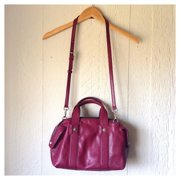 Flynn Maroon Leather Crossbody Roland Barrel Bag - Picture 8 of 8